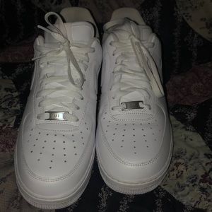 White low top airforce 1s